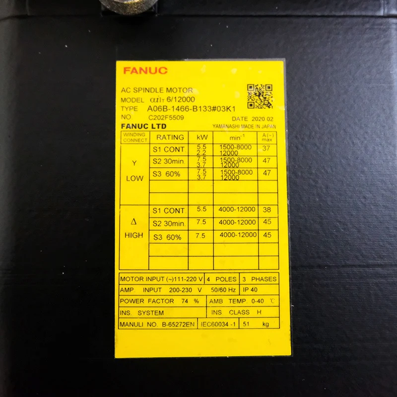 2_0fc44128-1234-44ea-9ae9-230f3cdf7977 New in Stock CNC AC Servo Motor A06B-1466-B133 A06B-1466-B133#08K1 Fanuc - Image 6
