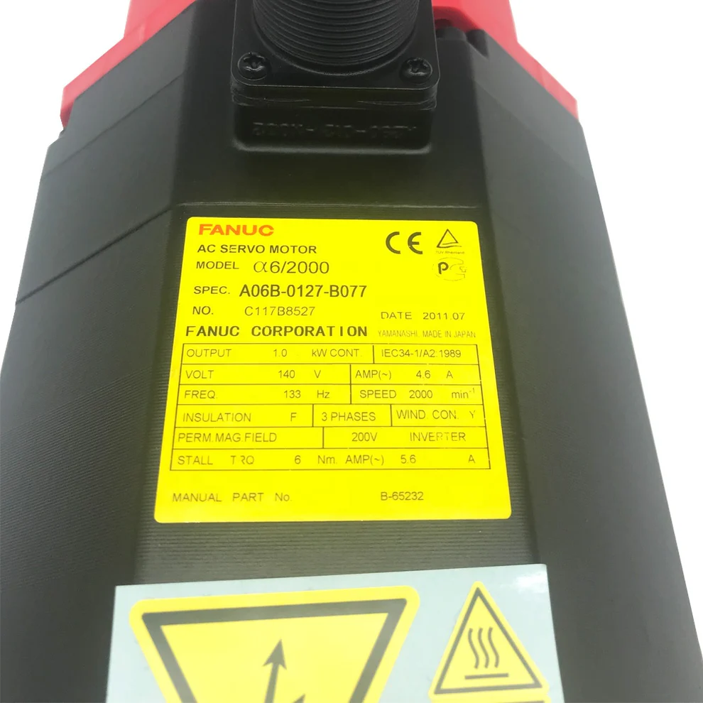 3_0dbbac86-e764-4635-ab3f-e0c37acf2d76 Original Brand New Fanuc A06B-0127-B077 Servo Motor A6/2000 I64 Pulse - Image 3